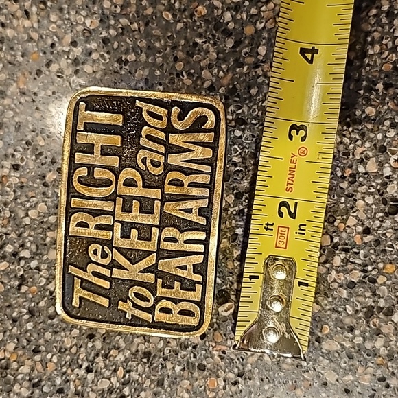 AMAZING VINTAGE BTS 1978 BRLT BUCKLE..THE RIGHT TO KEEP AND BEAR ARMS - Picture 4 of 5